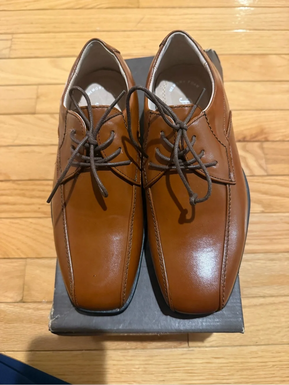 Florsheim Rolan Bike Ox Cognac Tan Leather Lace-Up Derby Shoes Size 4.5